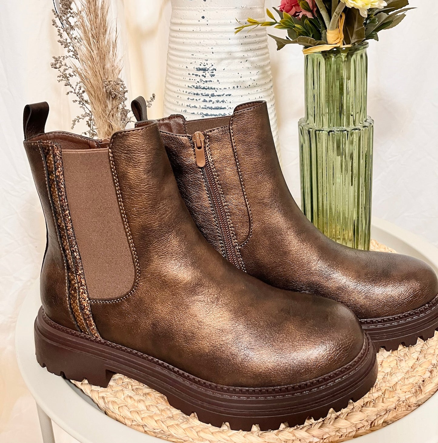 Damen Stiefeletten in Bronze