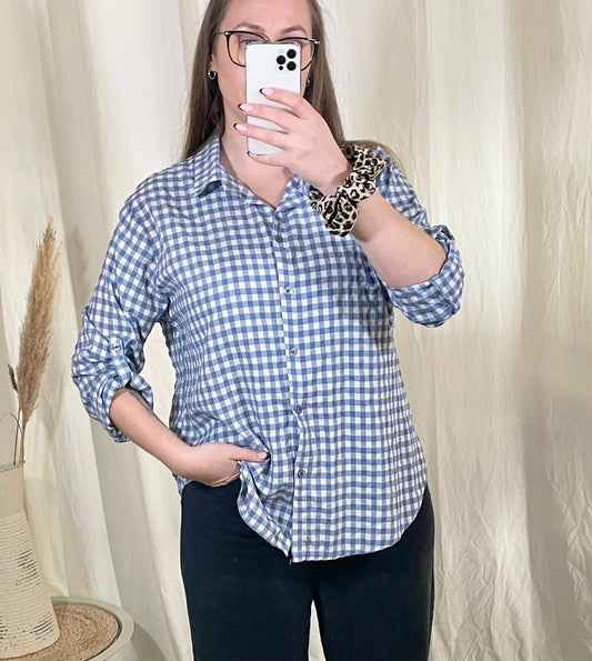 Baumwollbluse Karo (verschiedene Farben)