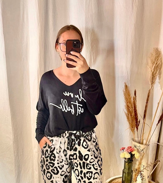Onesize feiner Pullover in Schwarz