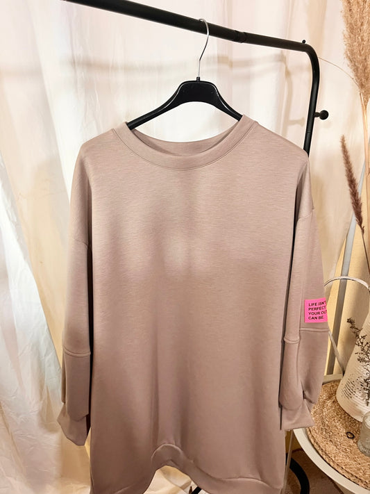 Pulloverkleid in Taupe