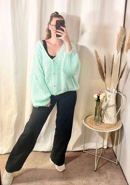 Oversize Cardigan in Hellgrün