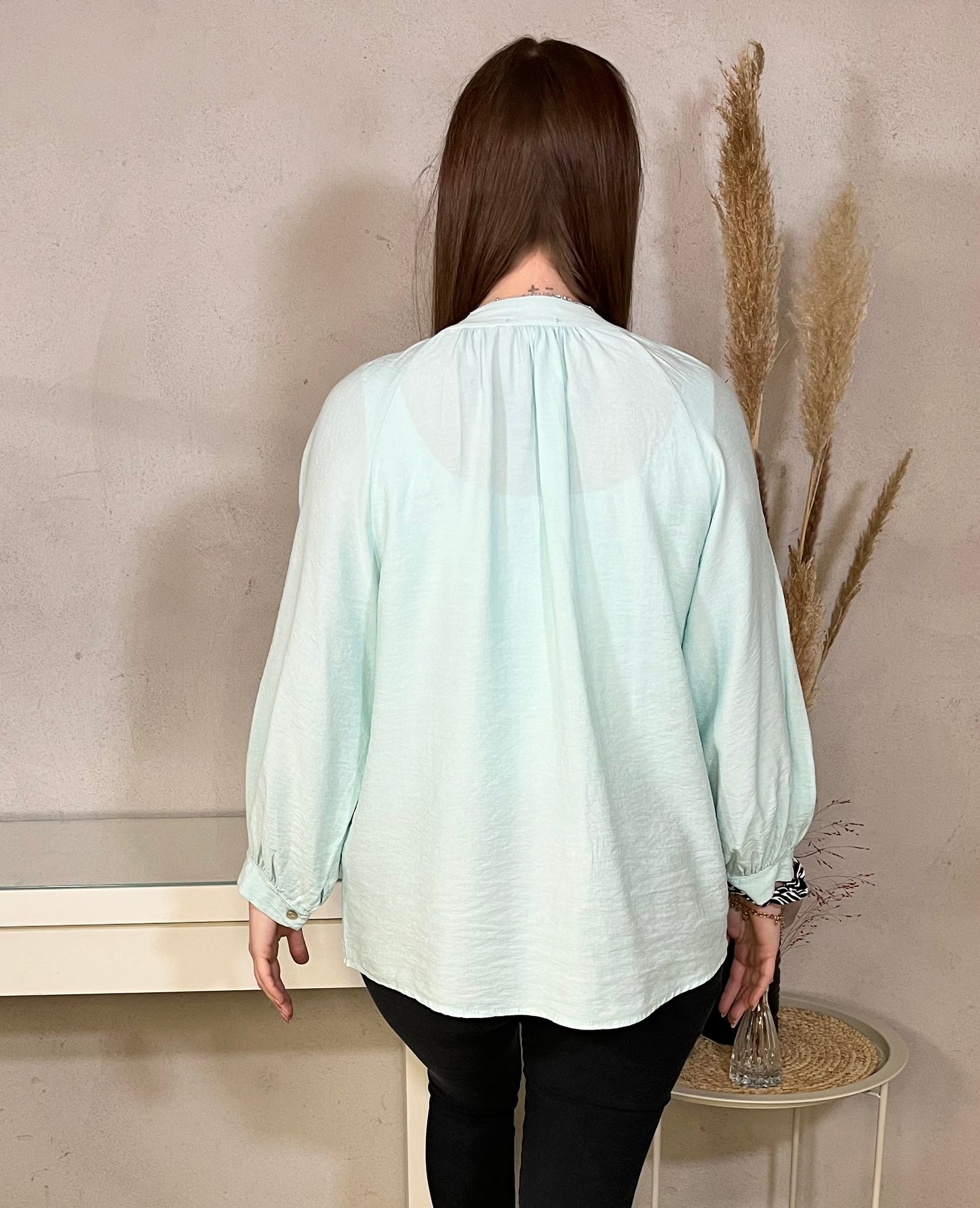 Crepe blouse in water green