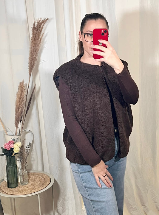 Teddy Weste in Braun