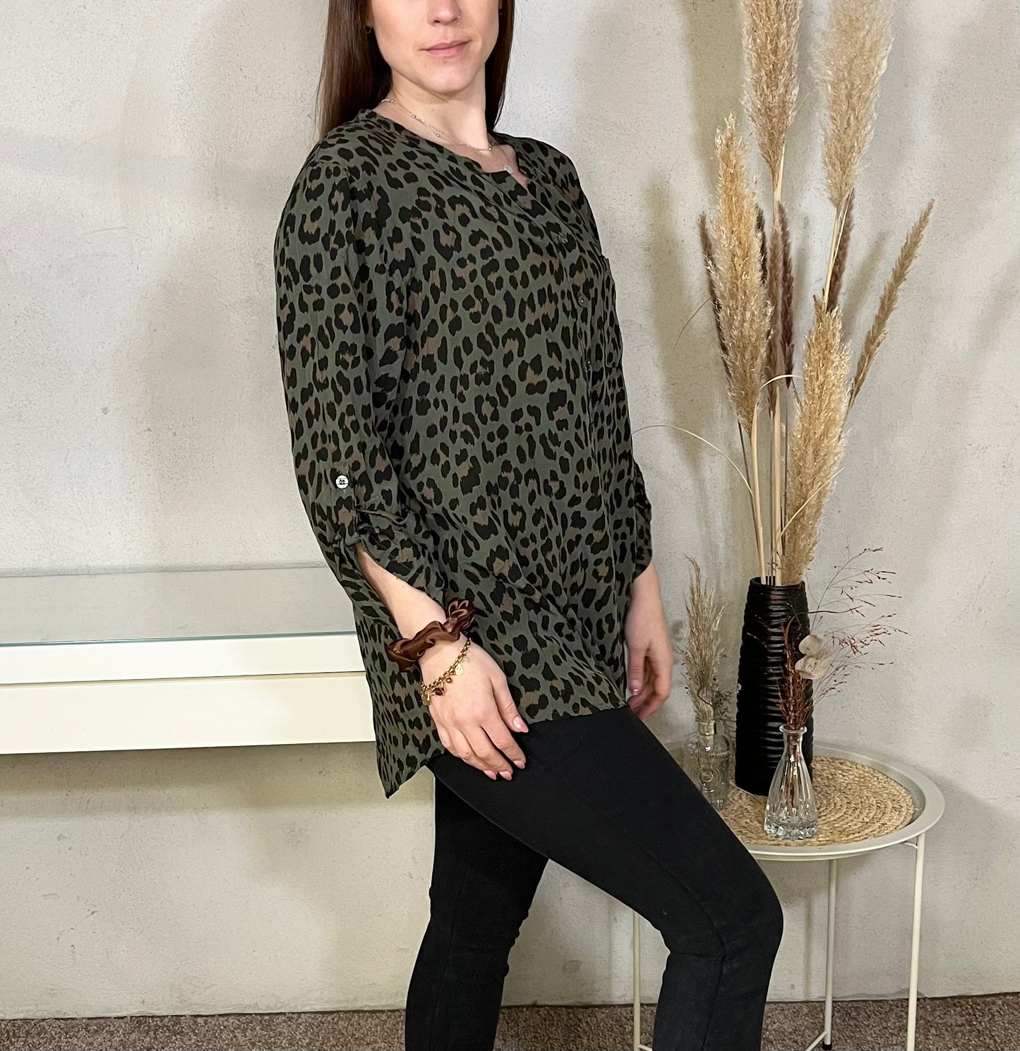 Bluse Leo in Khaki