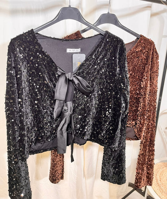 Pailletten Bluse in verschiedenen Farben