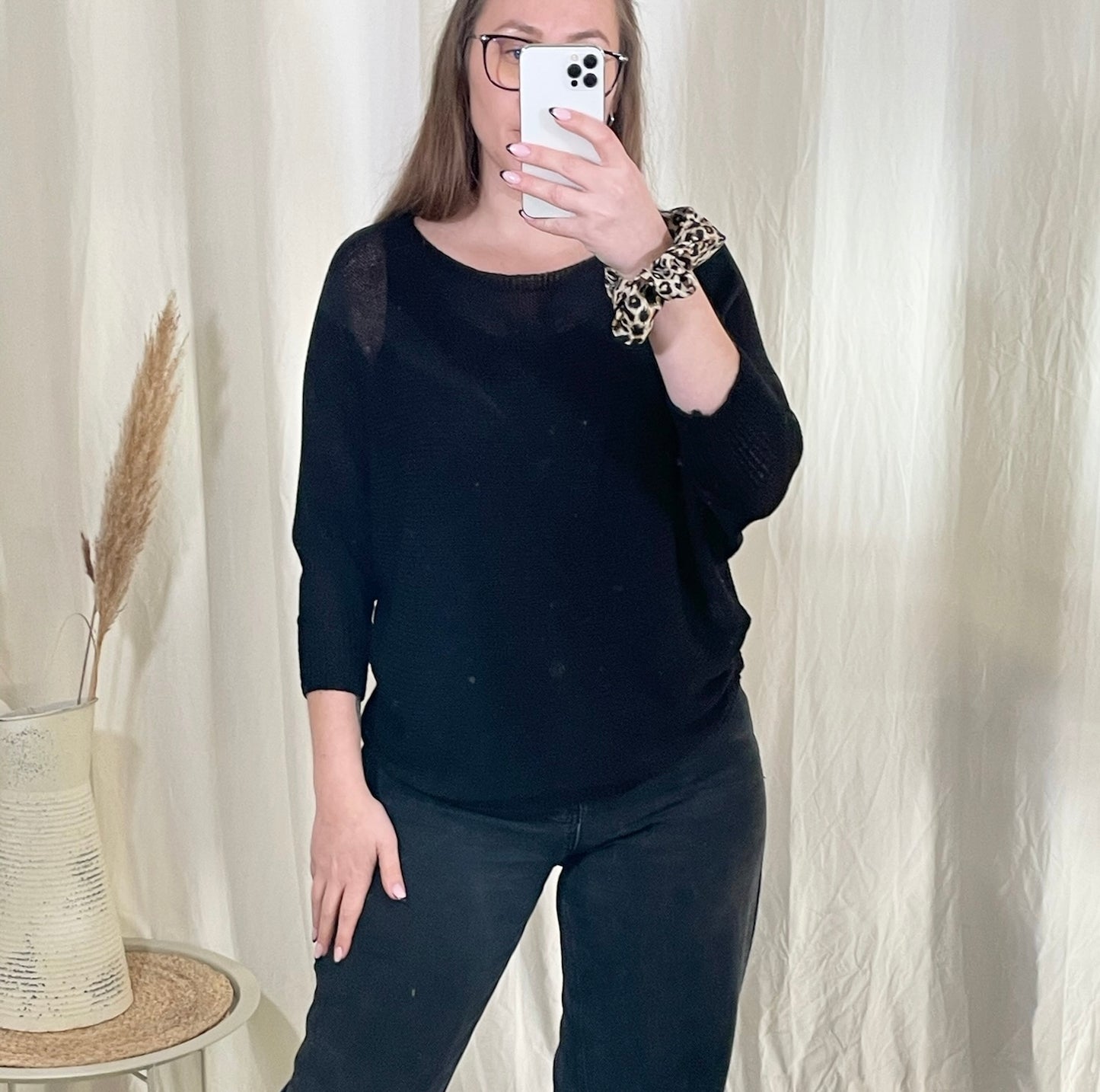 Strickpullover mit Schleife (verschiedene Farben)