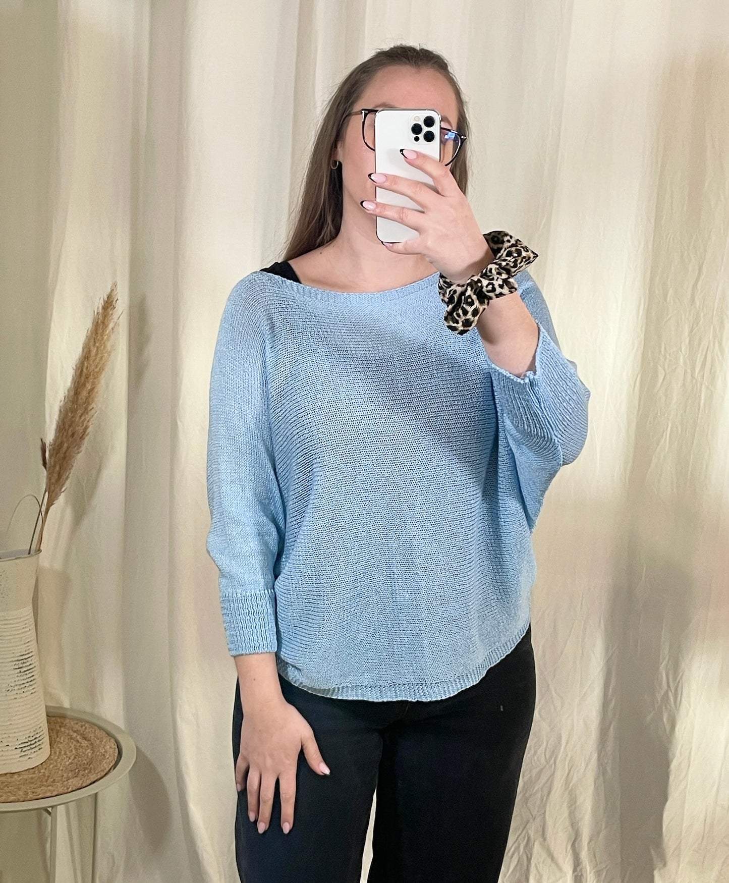 Strickpullover mit Schleife (verschiedene Farben)