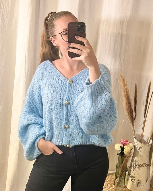 Oversize Cardigan in Blau