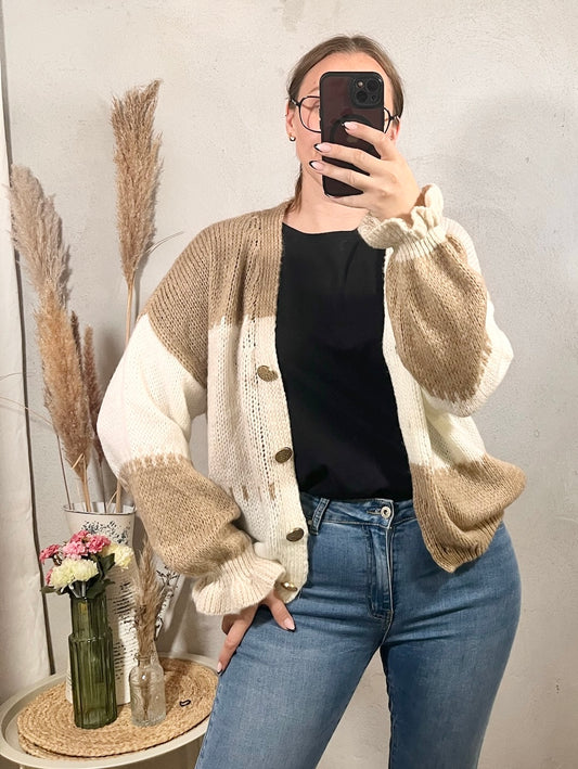 Oversize Cardigan Elegant in Beige