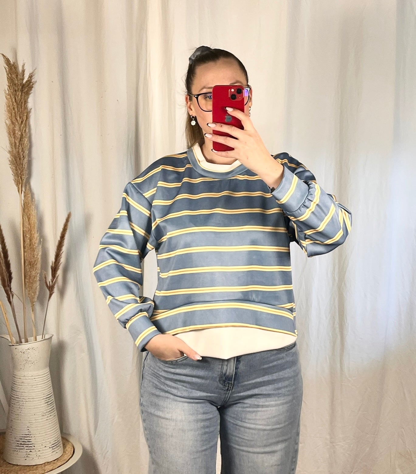 Butterstoffpullover Streifen (verschiedene Farben)