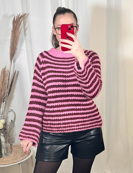 Oversize Pullover gestreift   (verschiedene Farben)