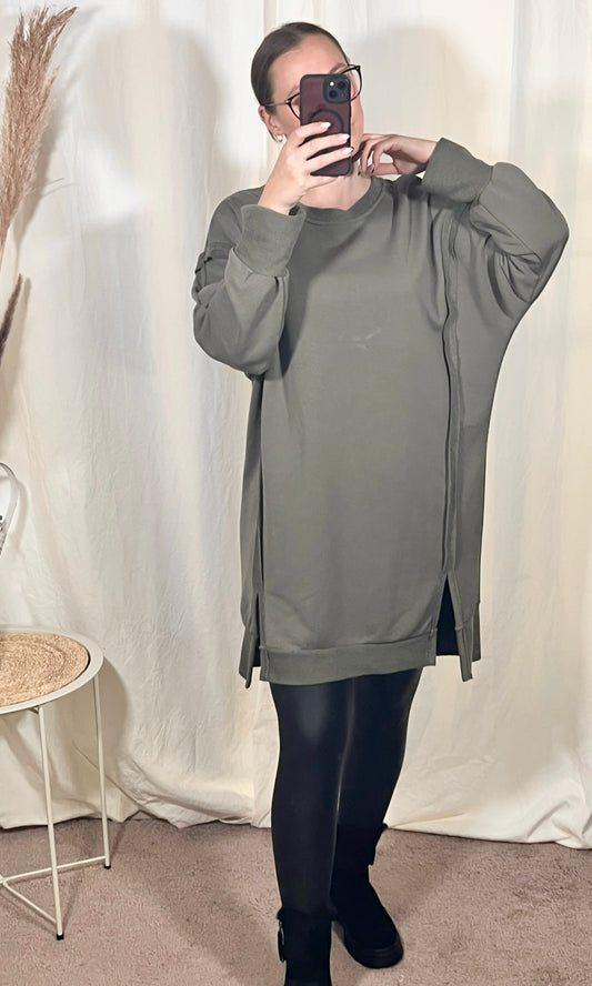 Langes Oversize Sweatshirt Kleid