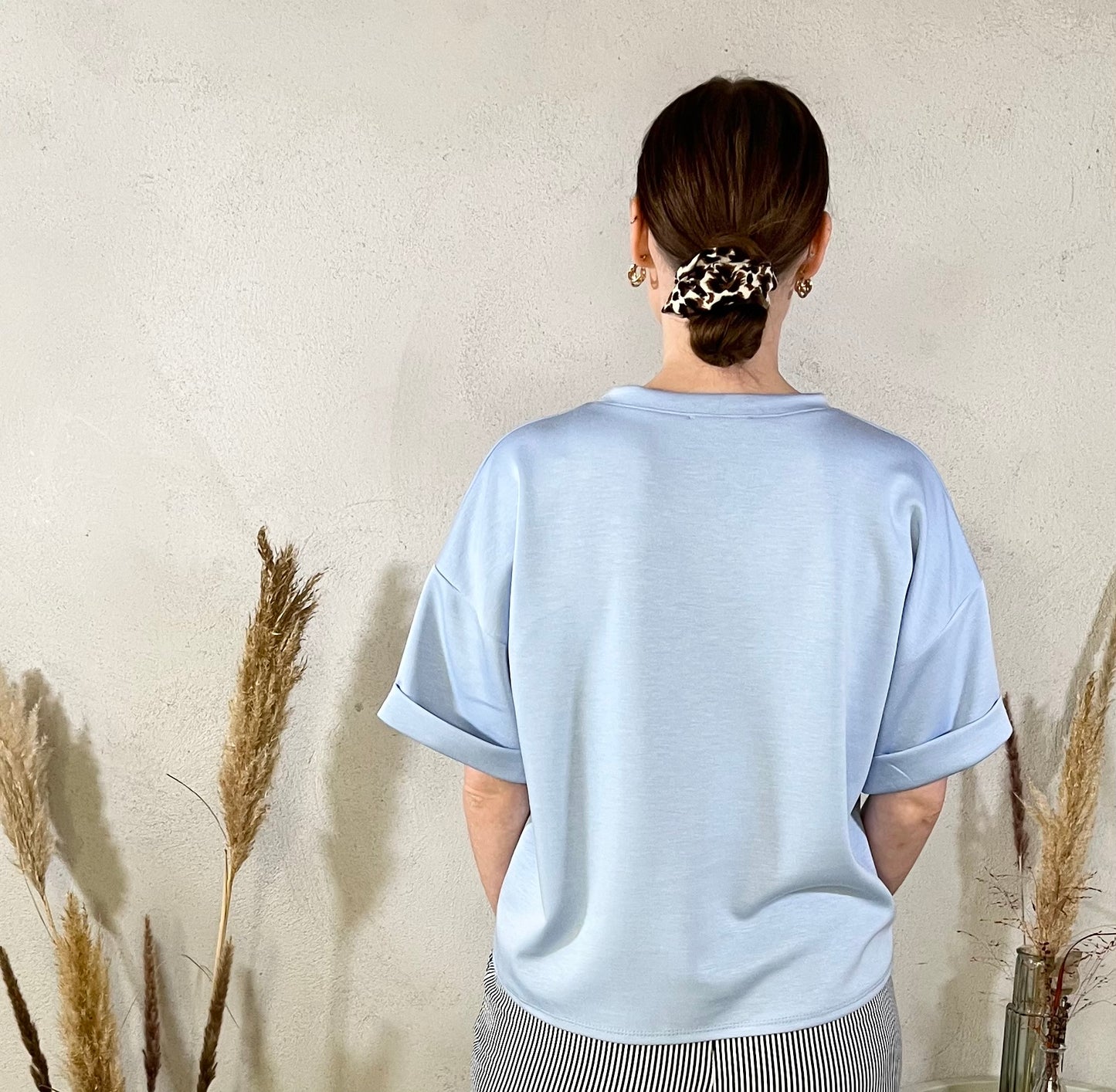 Oversize Shirt - Basic in Blau