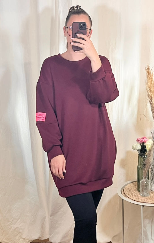Pulloverkleid in Burgunderrot