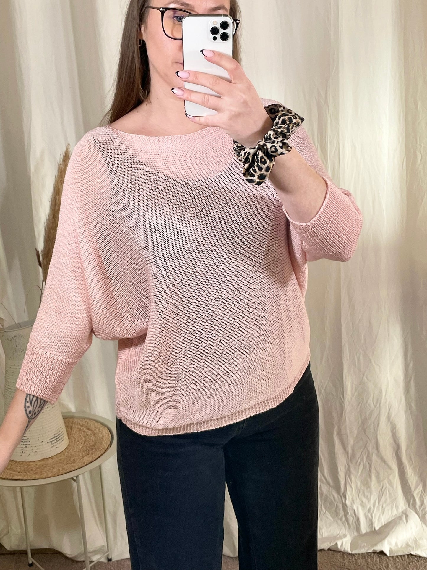 Strickpullover mit Schleife (verschiedene Farben)