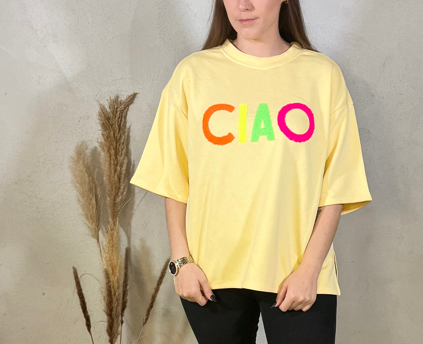 One size shirt in yellow