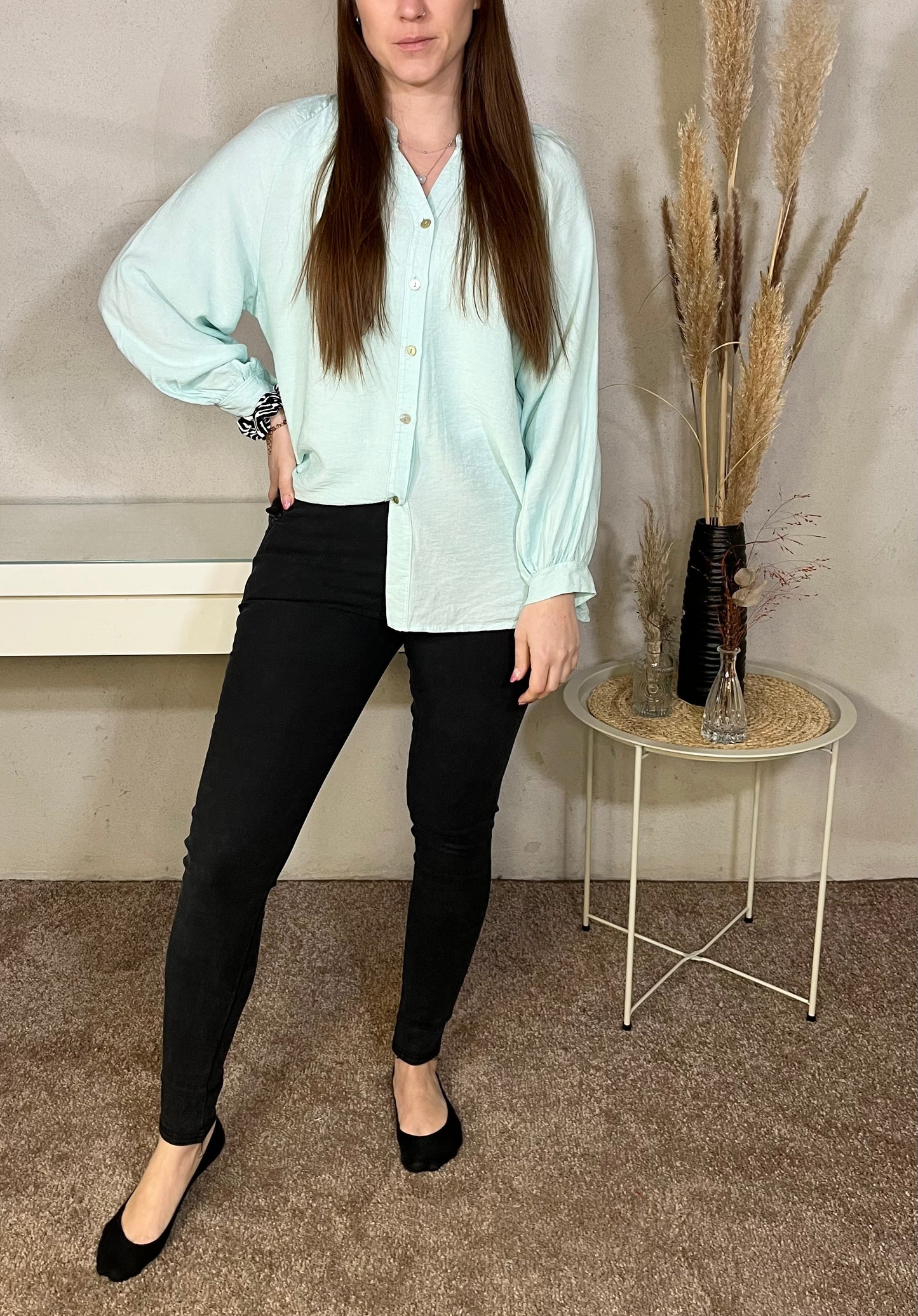 Crepe blouse in water green