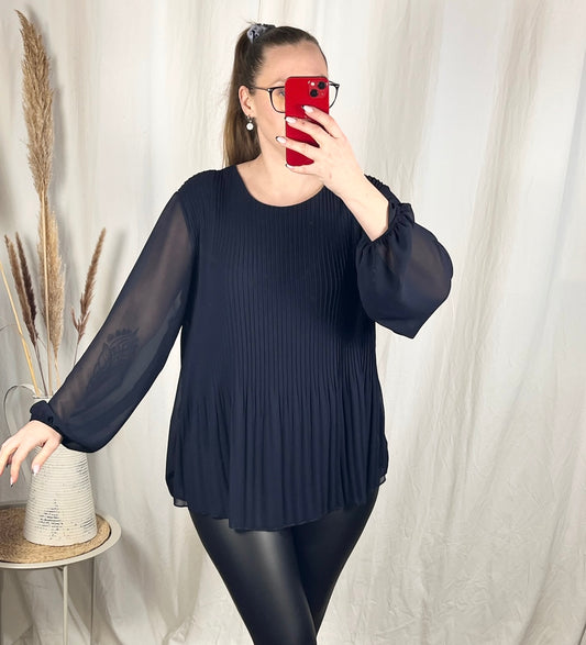 Plissee Bluse kurz (verschiedene Farben)