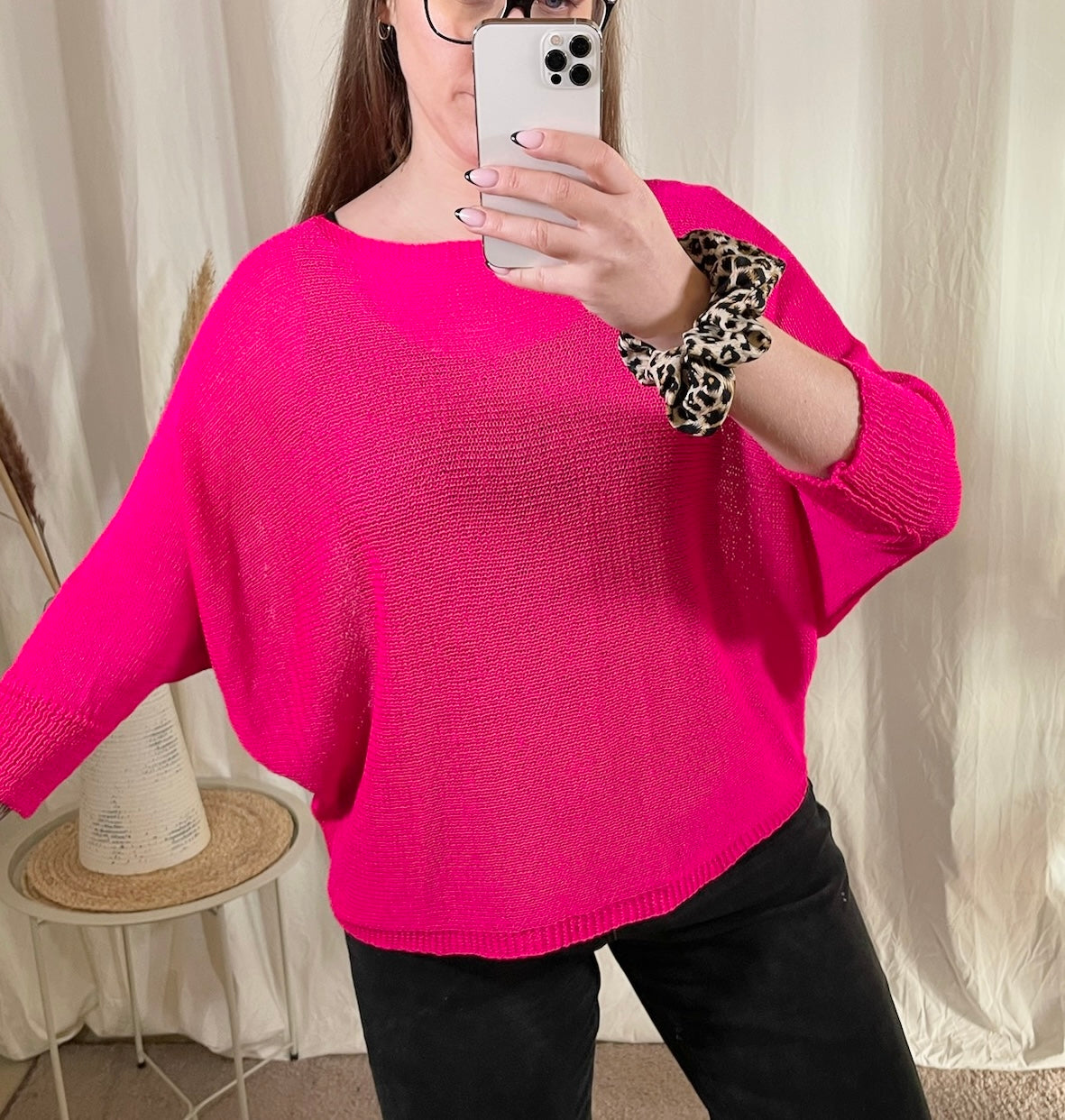 Strickpullover mit Schleife (verschiedene Farben)