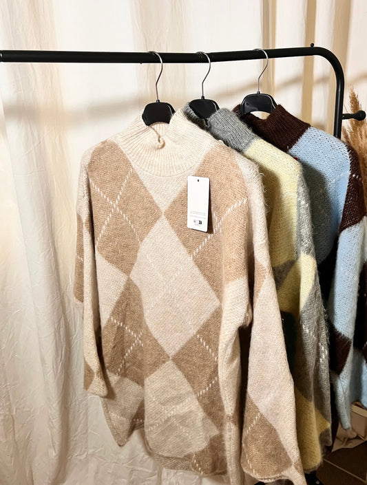 Pulloverkleid Karo (verschiedene Farben)