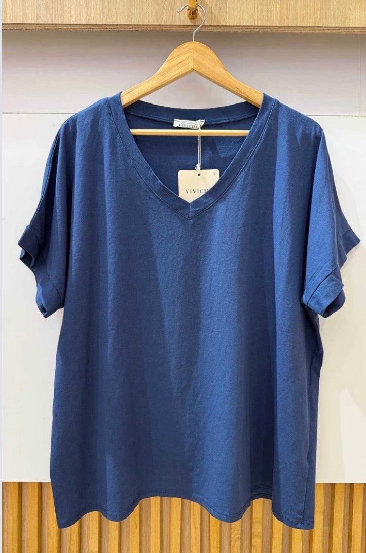 Shirt Uni Curvy (verschiedene Farben)