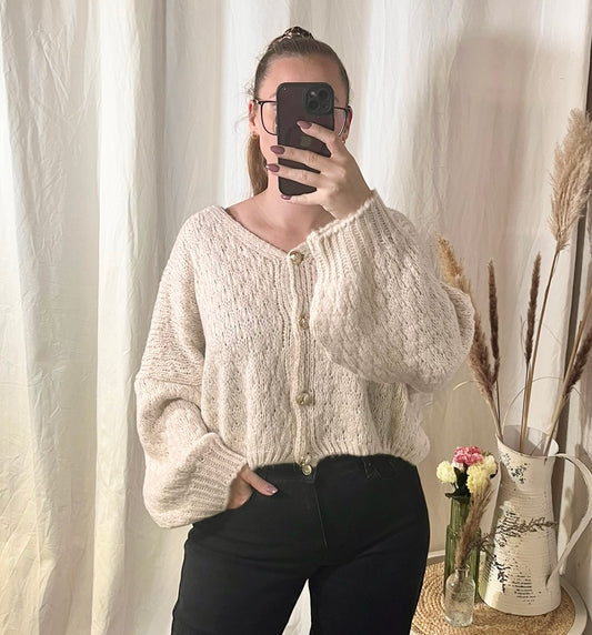 Oversize Cardigan in Beige