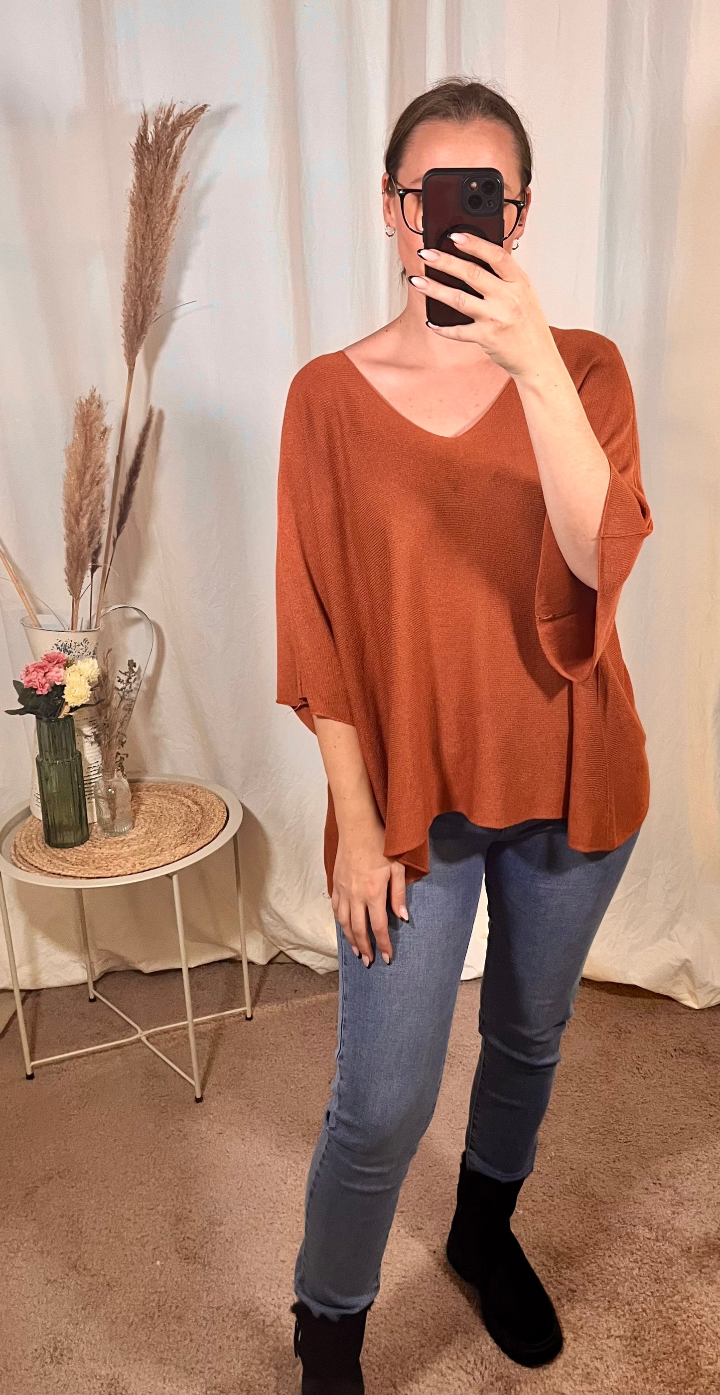 Oversize Feinstrickpullover in Orange