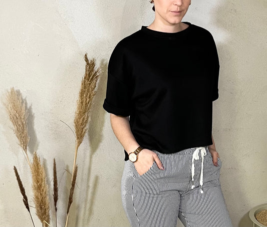 Oversize Shirt - Basic in Schwarz