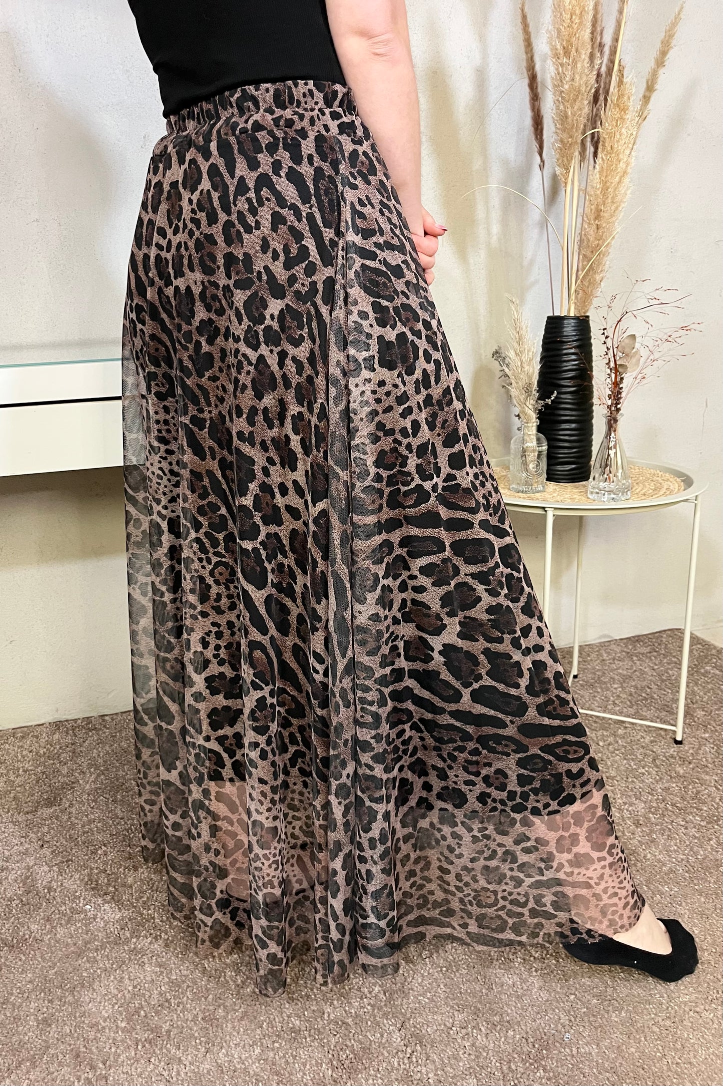 Leopard tulle skirt