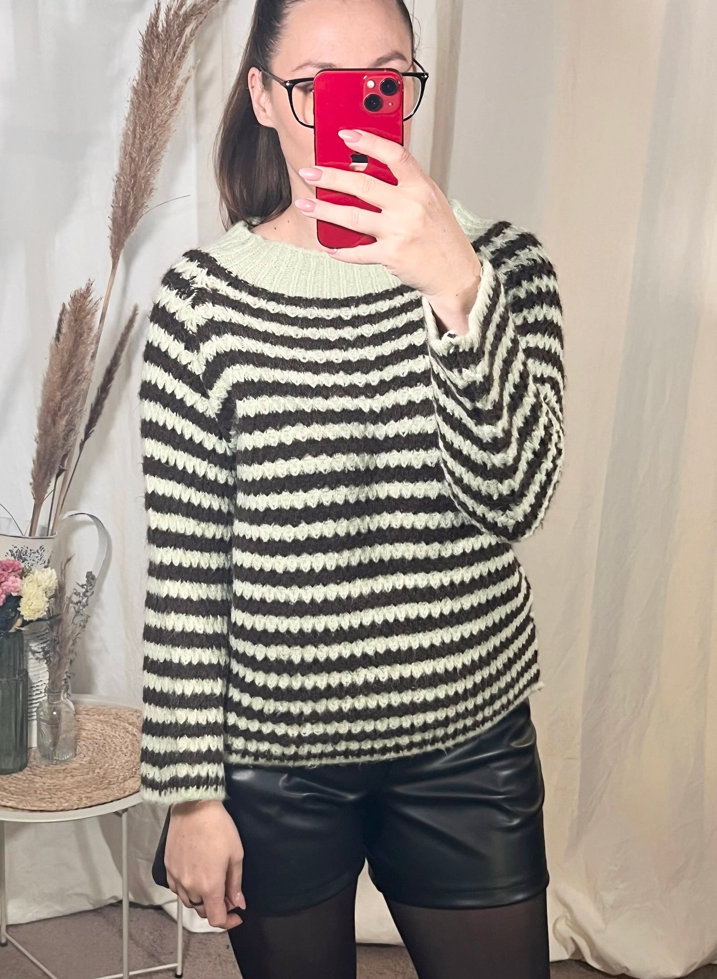 Oversize Pullover gestreift   (verschiedene Farben)