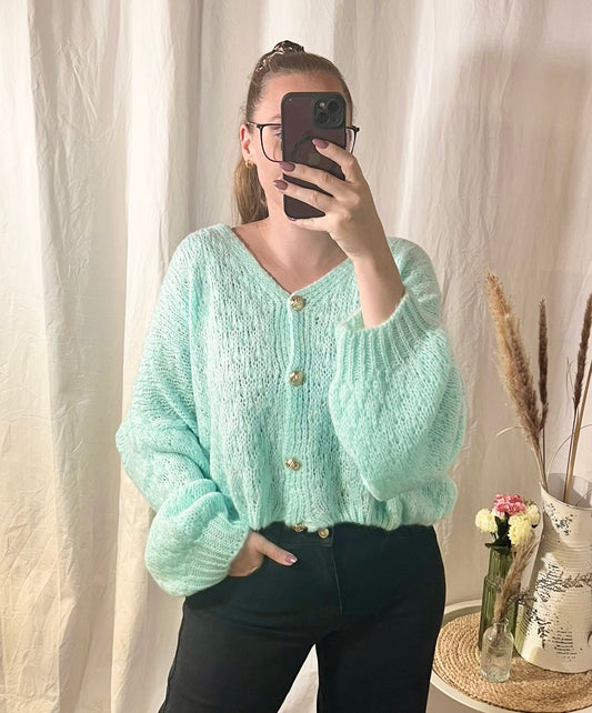 Oversize Cardigan in Hellgrün