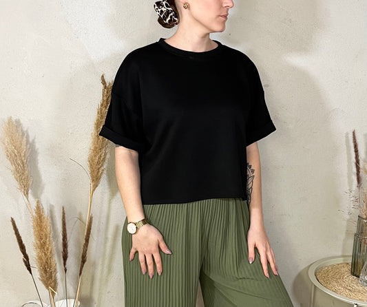 Oversize Shirt - Basic in Schwarz
