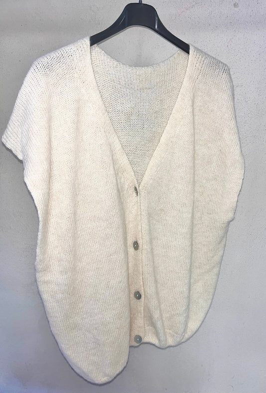 Oversize Wollweste in Beige