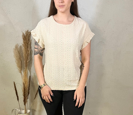 Beige shirt with ruffles