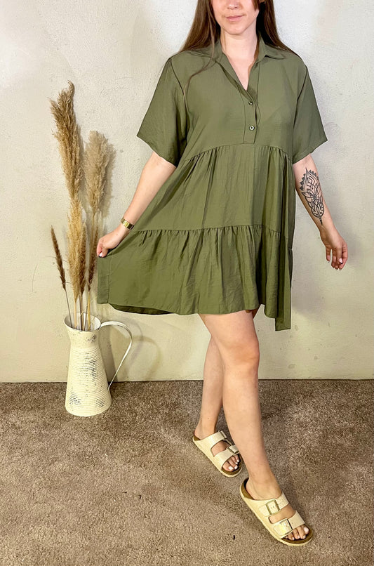 Blusenkleid in Khaki