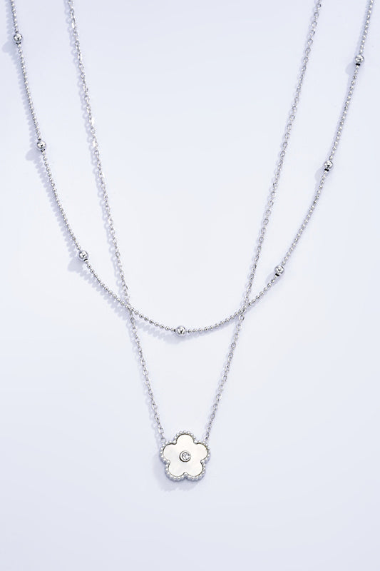 Halskette Blume (Gold & Silber)