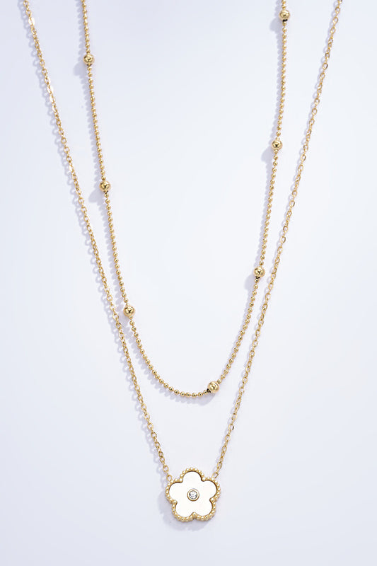 Halskette Blume (Gold & Silber)