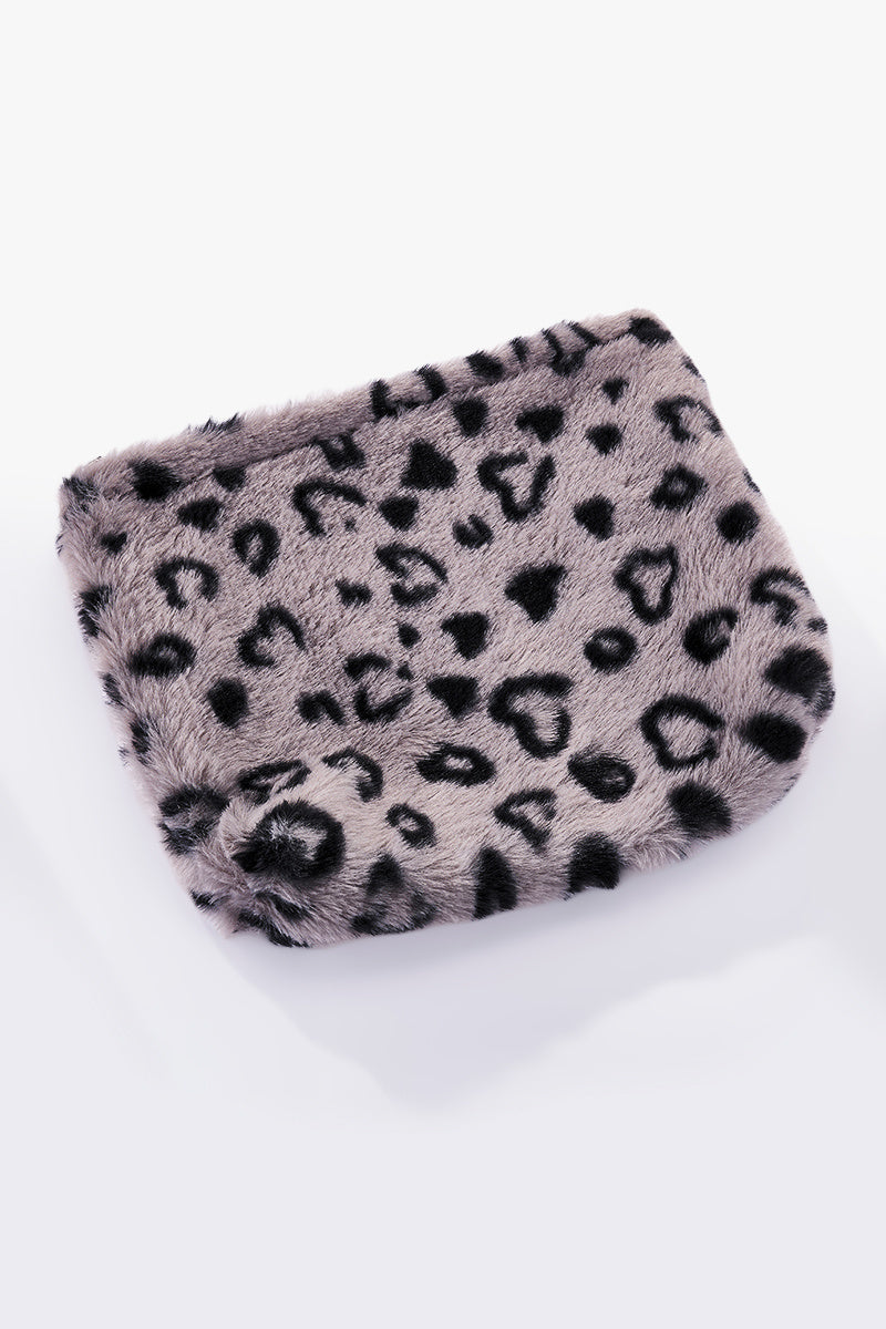 Leoparden-Baumwoll-Kosmetiktasche Kunstfell
