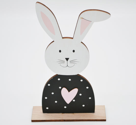 Lapin en bois à pois
