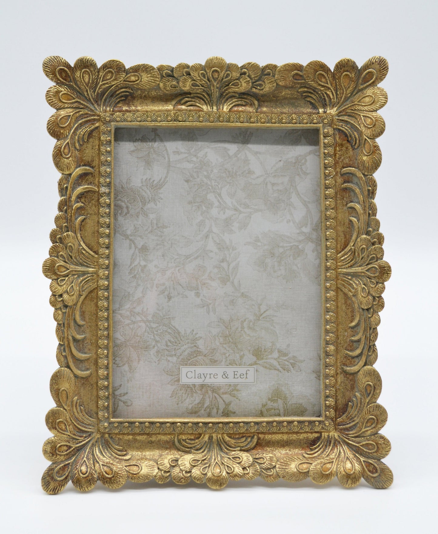 Photo frame leaves, gold 