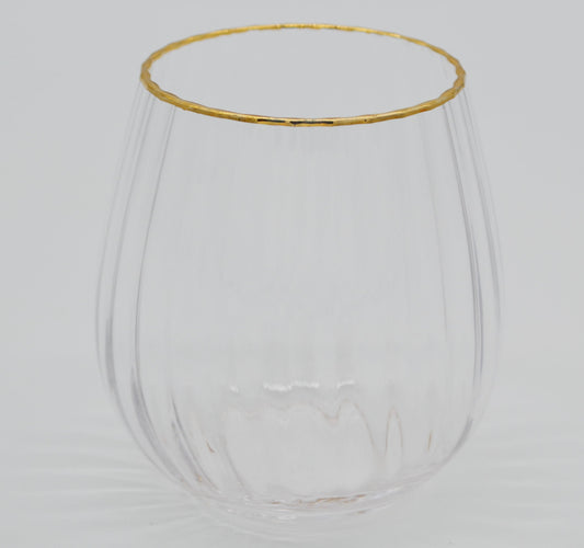 verre, bordure dorée 