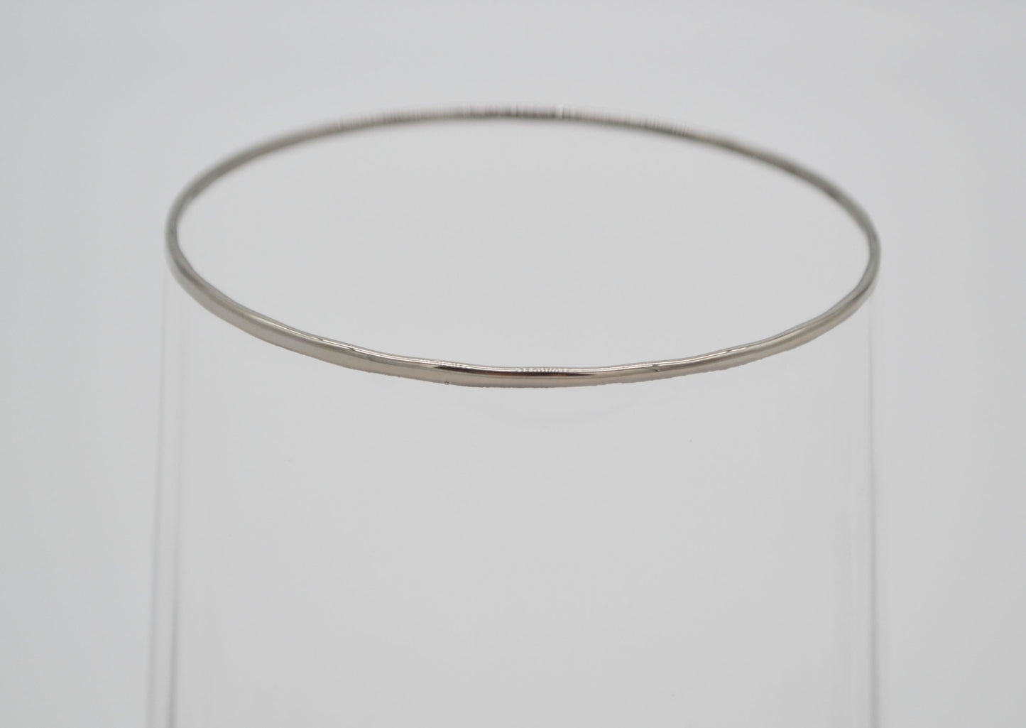 verre, bord argenté 
