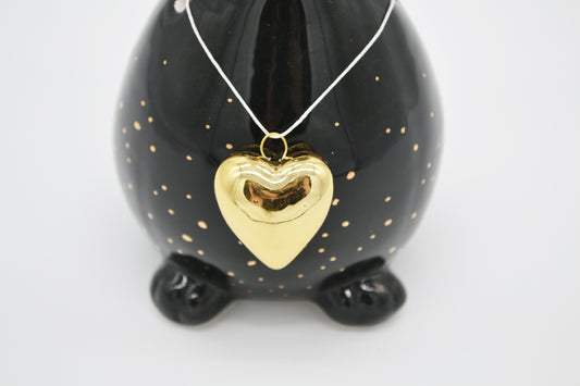 Pendentif lapin avec coeur en noir