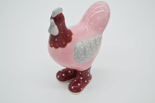 Poulet en céramique rose