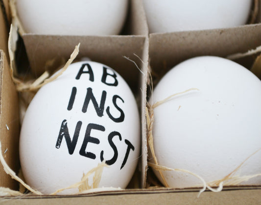 Hanging Easter egg in white, set of 6