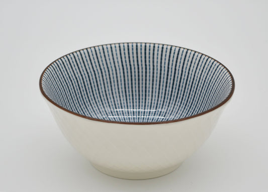 Bol à soupe rayures, bleu 