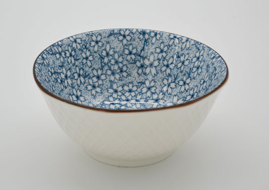 Bol à soupe fleurs, bleu clair 