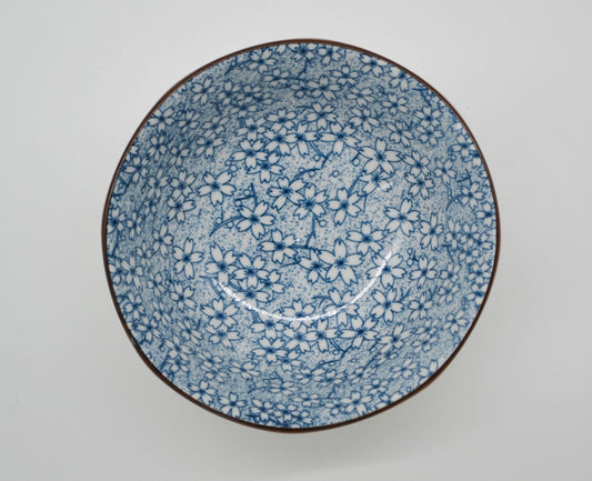 Bol à soupe fleurs, bleu clair 