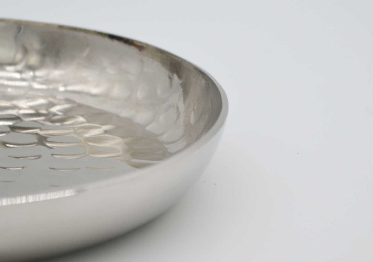 Assiette/bol en métal, argent 