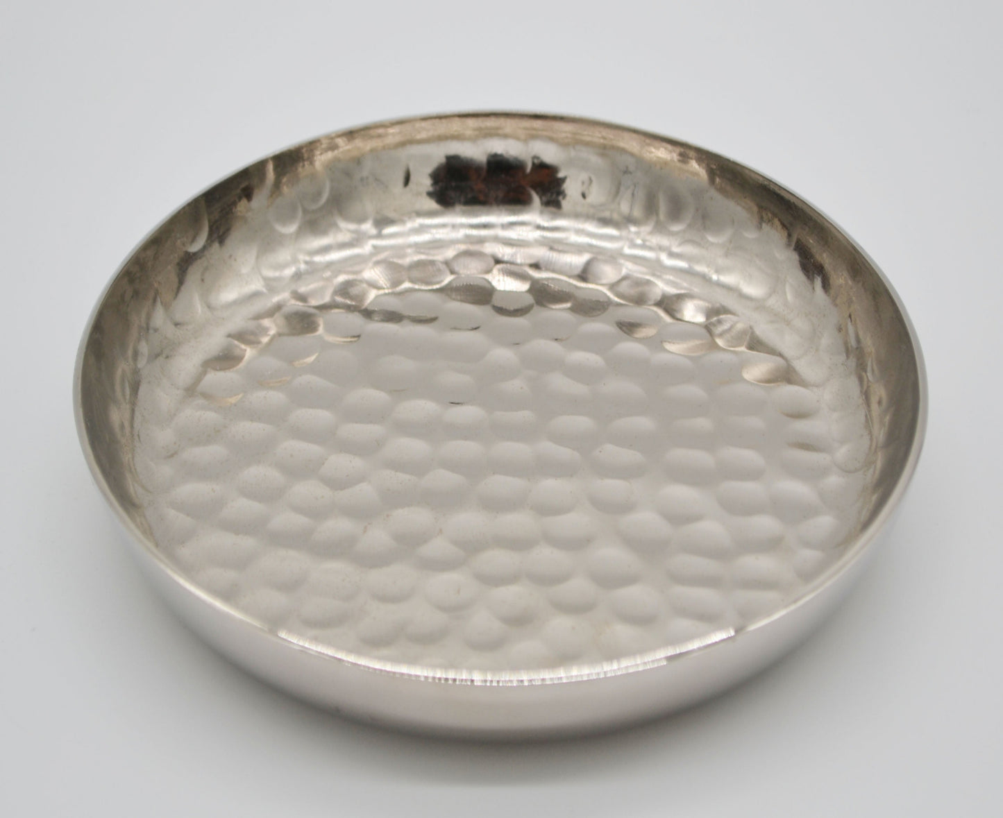 Assiette/bol en métal, argent 